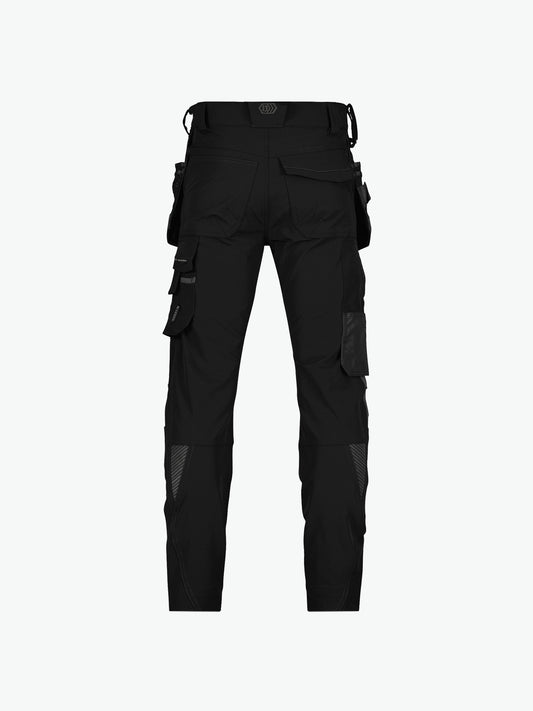 Dassy Matrix Stretch holsterzakkenbroek met kniezakken - Zwart/Antracietgrijs Werkbroek Dassy