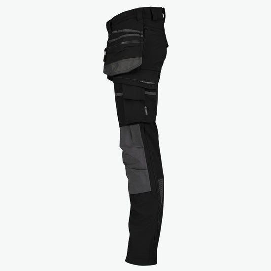 Dassy Matrix Stretch holsterzakkenbroek met kniezakken - Zwart/Antracietgrijs Werkbroek Dassy