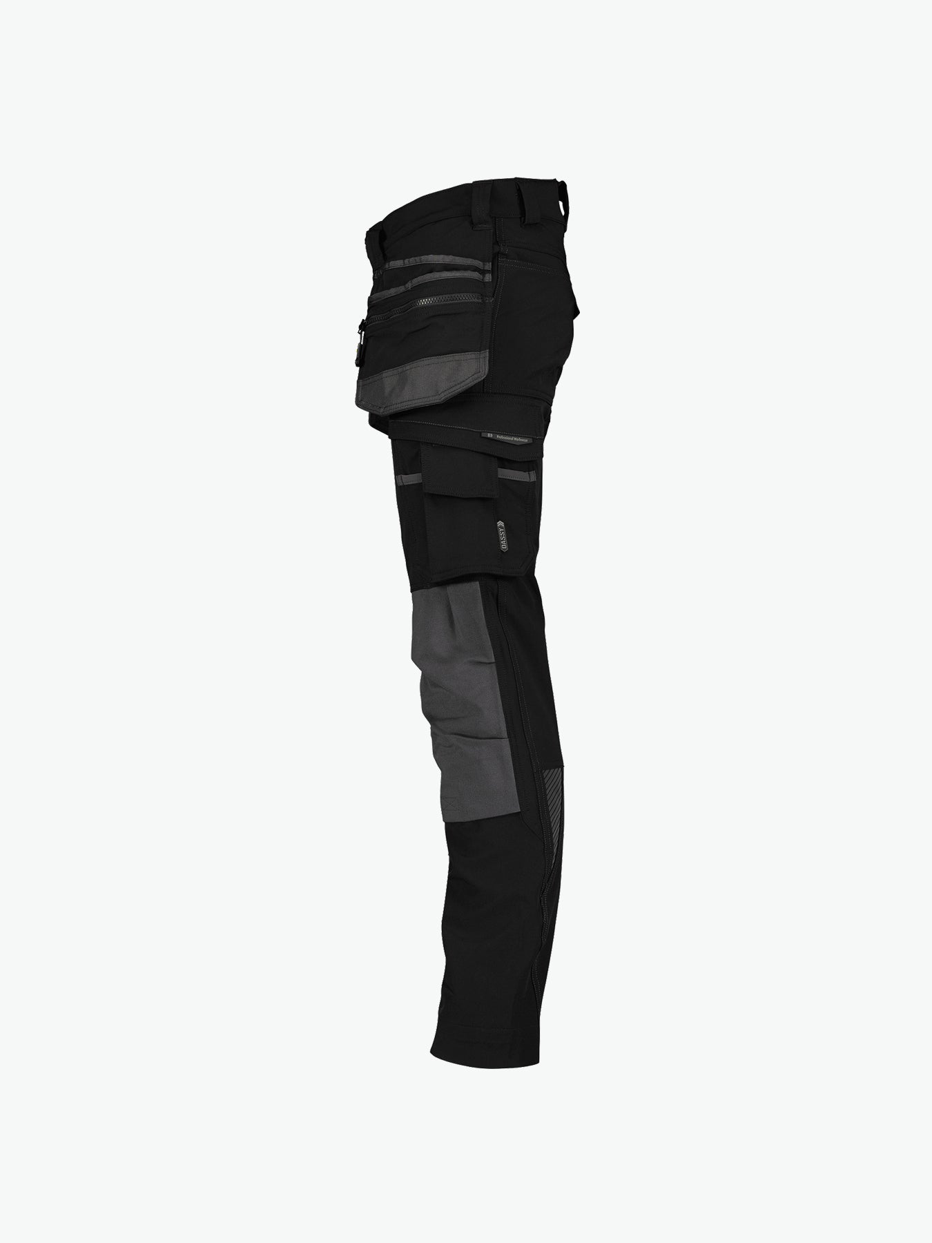 Dassy Matrix Stretch holsterzakkenbroek met kniezakken - Zwart/Antracietgrijs Werkbroek Dassy