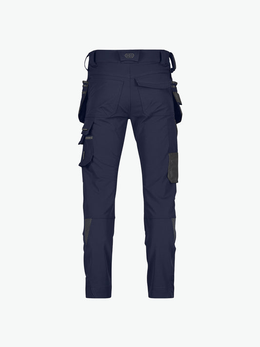 Dassy Matrix Stretch holsterzakkenbroek met kniezakken - Nachtblauw/Antracietgrijs Werkbroek Dassy
