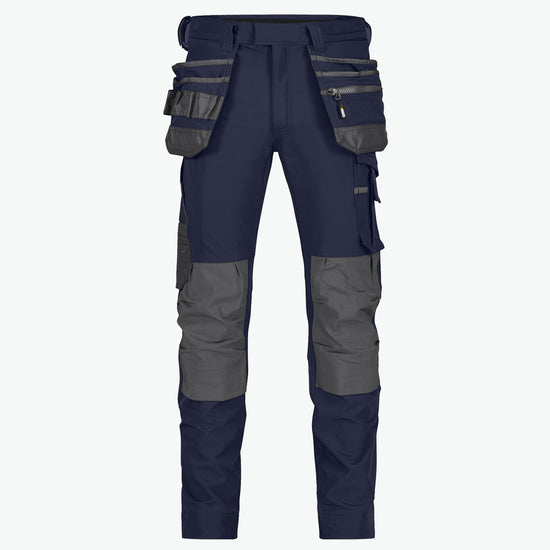 Dassy Matrix Stretch holsterzakkenbroek met kniezakken - Nachtblauw/Antracietgrijs Werkbroek Dassy