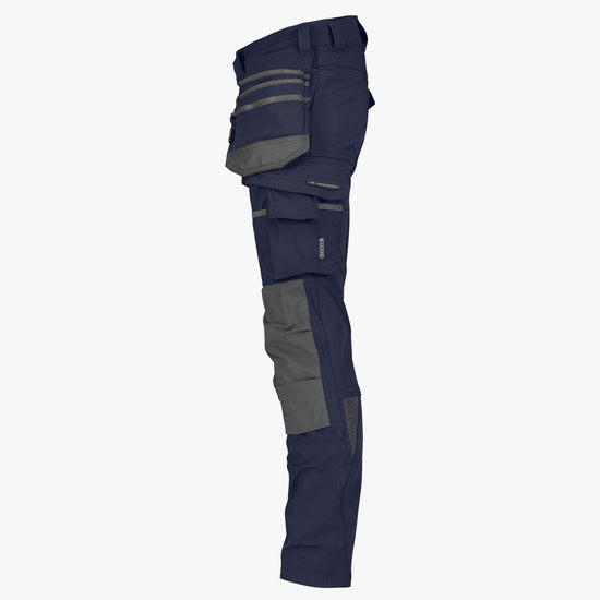 Dassy Matrix Stretch holsterzakkenbroek met kniezakken - Nachtblauw/Antracietgrijs Werkbroek Dassy