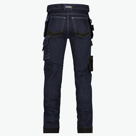 Dassy Melbourne Stretch holsterzakkenjeans met kniezakken - Jeansblauw/Zwart Werkbroek Dassy