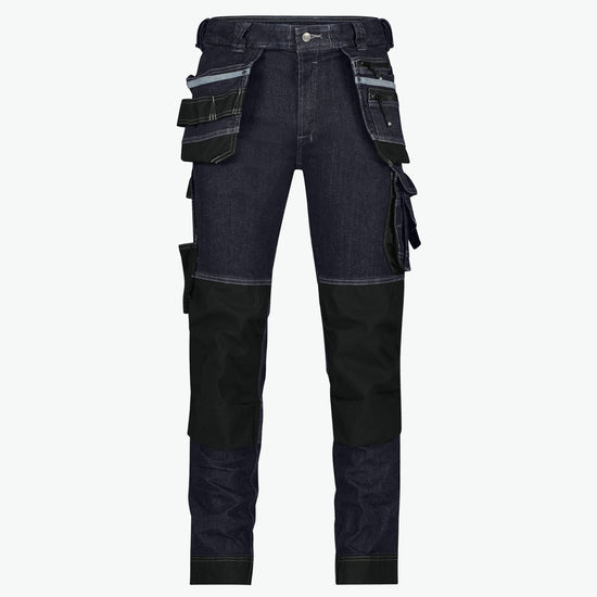 Dassy Melbourne Stretch holsterzakkenjeans met kniezakken - Jeansblauw/Zwart Werkbroek Dassy