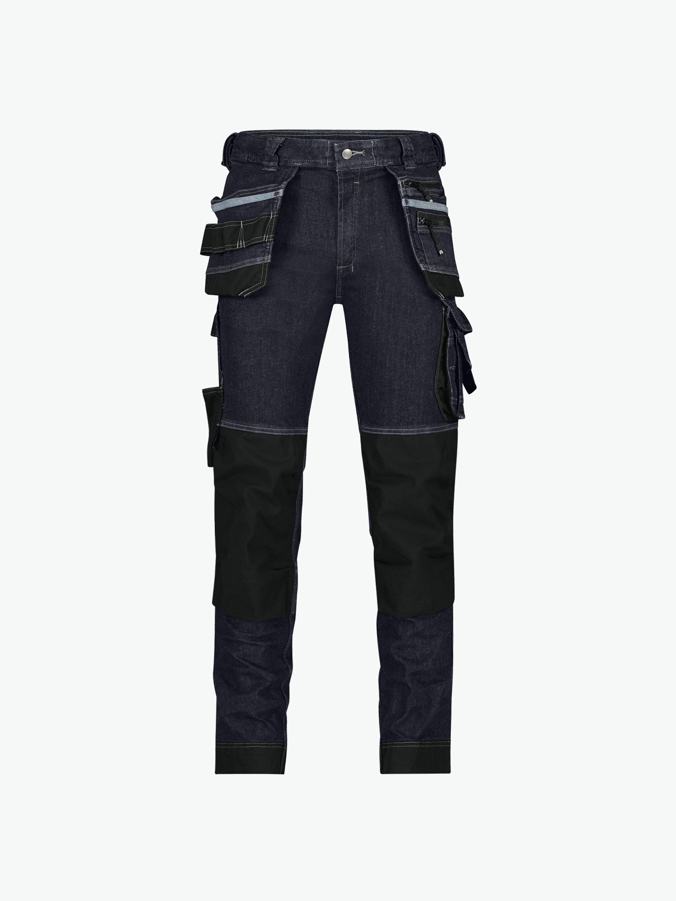 Dassy Melbourne Stretch holsterzakkenjeans met kniezakken - Jeansblauw/Zwart Werkbroek Dassy