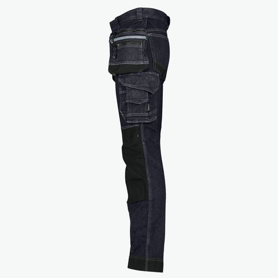 Dassy Melbourne Stretch holsterzakkenjeans met kniezakken - Jeansblauw/Zwart Werkbroek Dassy
