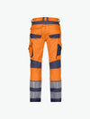 Dassy Minnesota Stretch hogezichtbaarheidsbroek - Fluo-Oranje/Marineblauw Werkbroek HiVis Dassy