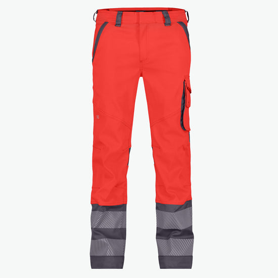 Dassy Minnesota Stretch hogezichtbaarheidsbroek - Fluorood/Cementgrijs Werkbroek HiVis Dassy