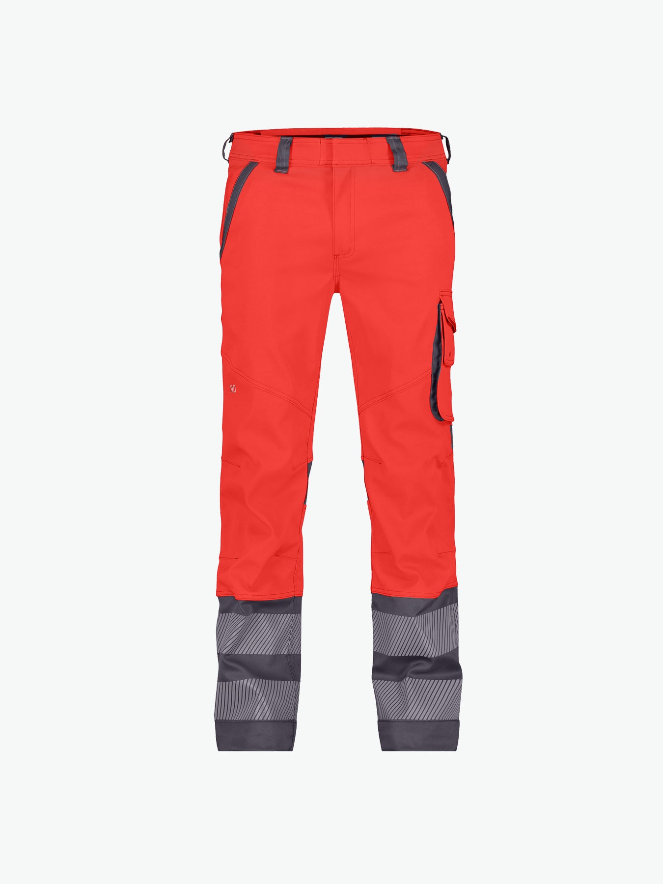 Dassy Minnesota Stretch hogezichtbaarheidsbroek - Fluorood/Cementgrijs Werkbroek HiVis Dassy