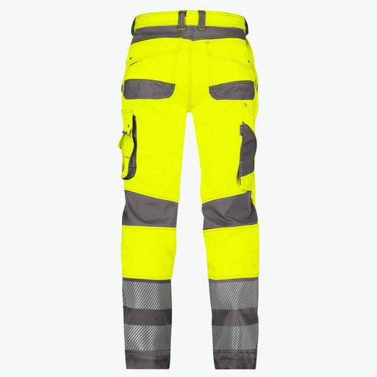 Dassy Minnesota Stretch hogezichtbaarheidsbroek - Fluogeel/Cementgrijs Werkbroek HiVis Dassy