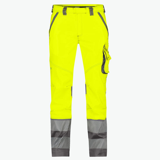 Dassy Minnesota Stretch hogezichtbaarheidsbroek - Fluogeel/Cementgrijs Werkbroek HiVis Dassy
