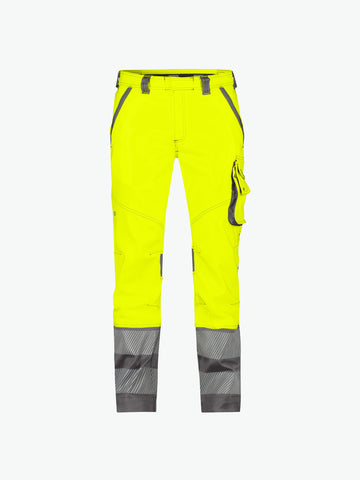 Dassy Minnesota Stretch hogezichtbaarheidsbroek - Fluogeel/Cementgrijs Werkbroek HiVis Dassy