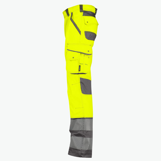 Dassy Minnesota Stretch hogezichtbaarheidsbroek - Fluogeel/Cementgrijs Werkbroek HiVis Dassy