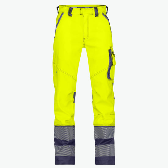 Dassy Minnesota Stretch hogezichtbaarheidsbroek - Fluogeel/Marineblauw Werkbroek HiVis Dassy