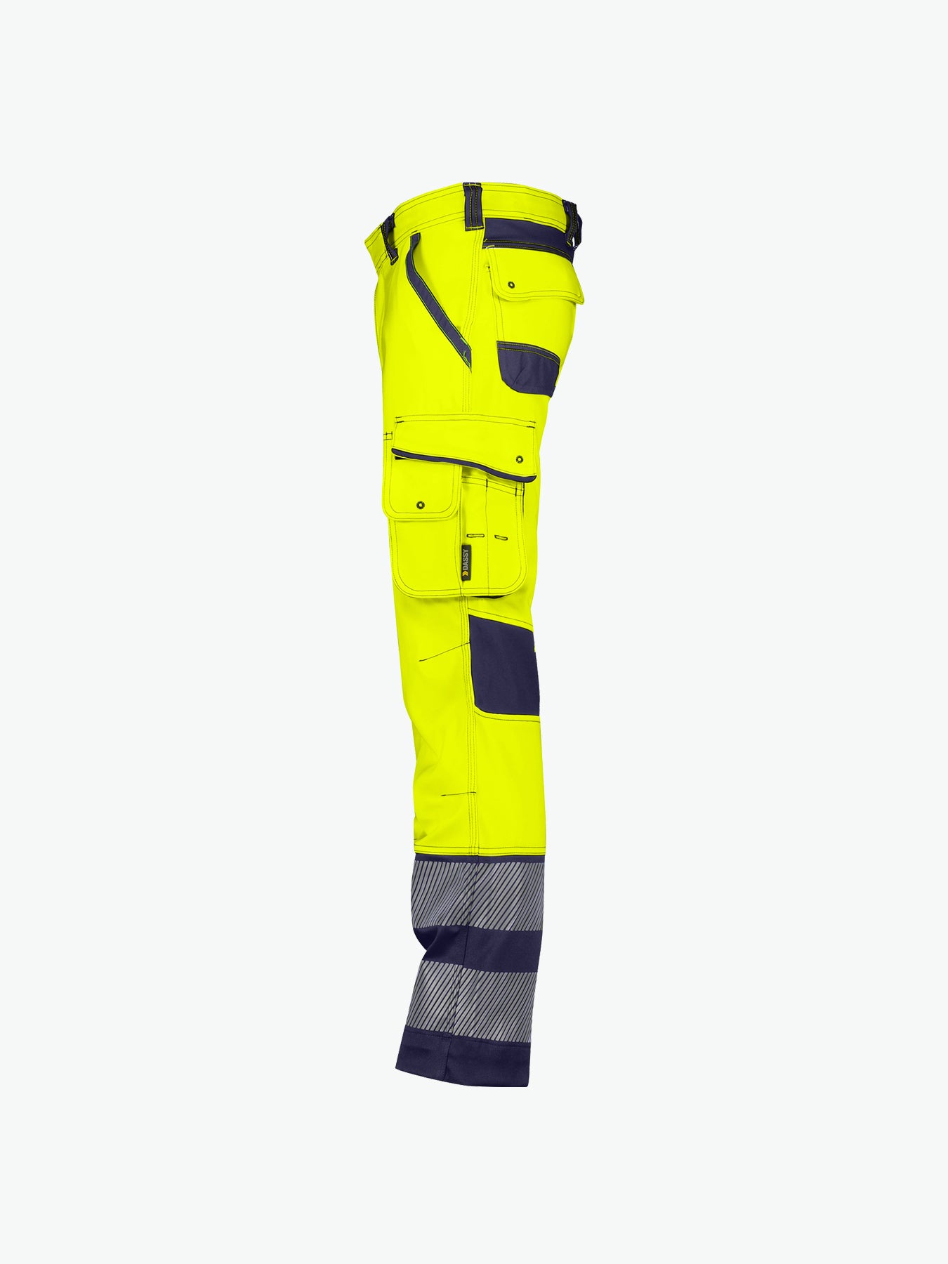 Dassy Minnesota Stretch hogezichtbaarheidsbroek - Fluogeel/Marineblauw Werkbroek HiVis Dassy