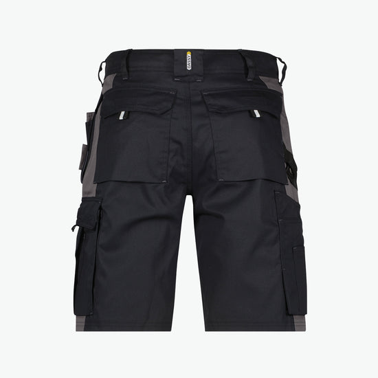 Dassy Monza Tweekleurige holsterzakkenshort - Zwart/Cementgrijs Korte Werkbroek Dassy