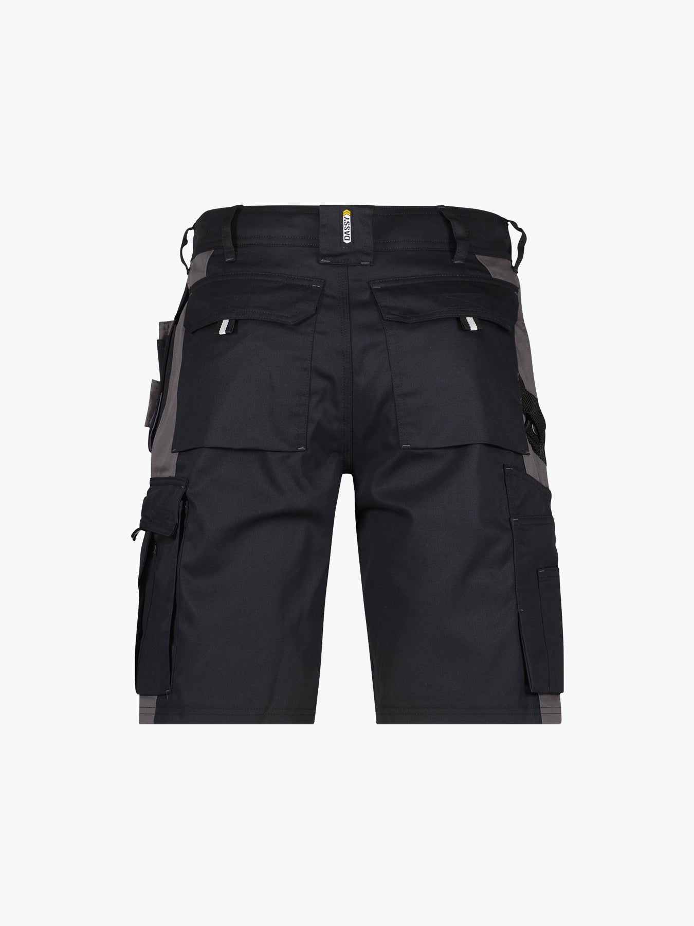 Dassy Monza Tweekleurige holsterzakkenshort - Zwart/Cementgrijs Korte Werkbroek Dassy