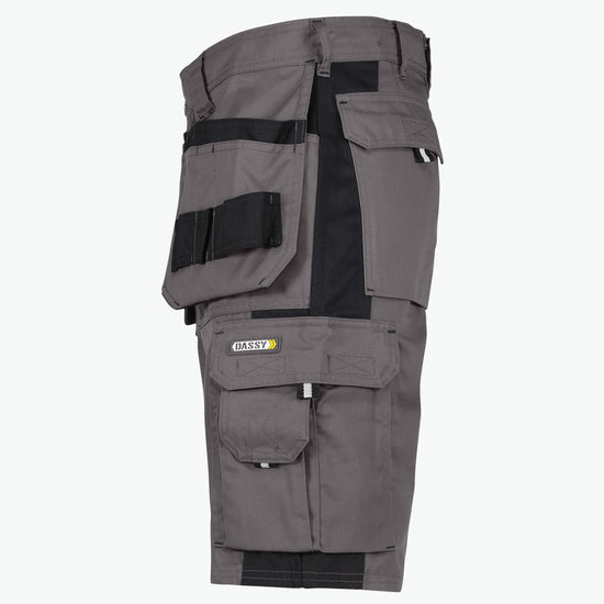 Dassy Monza Tweekleurige holsterzakkenshort - Cementgrijs/Zwart Korte Werkbroek Dassy