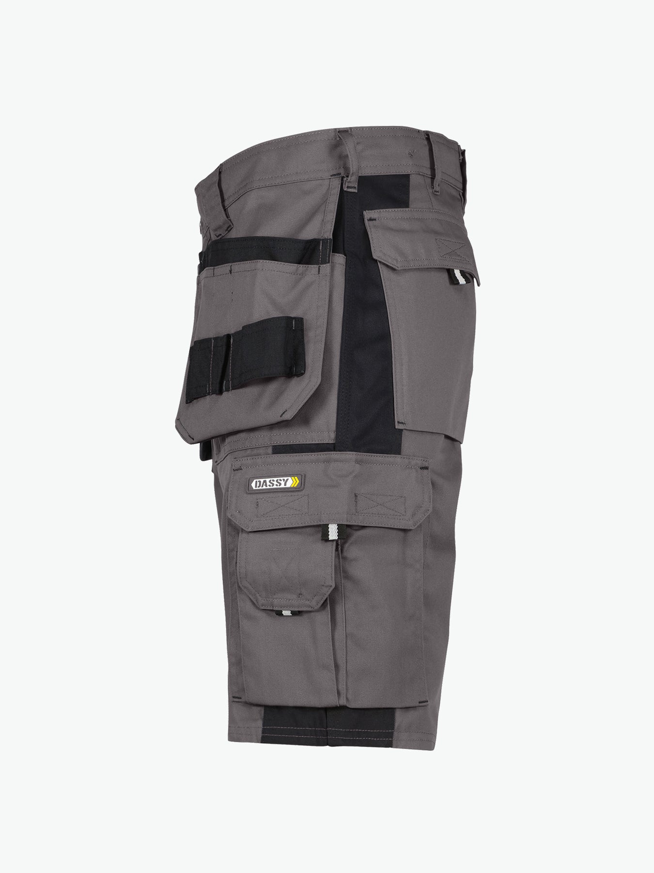 Dassy Monza Tweekleurige holsterzakkenshort - Cementgrijs/Zwart Korte Werkbroek Dassy