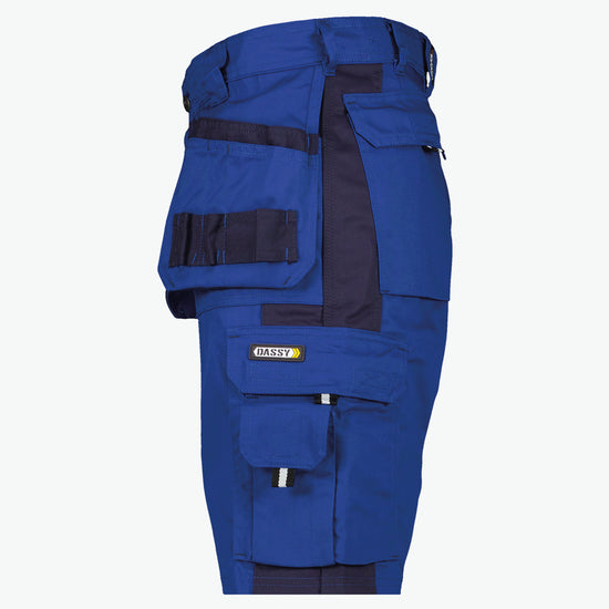 Dassy Monza Tweekleurige holsterzakkenshort - Korenblauw/Marineblauw Korte Werkbroek Dassy