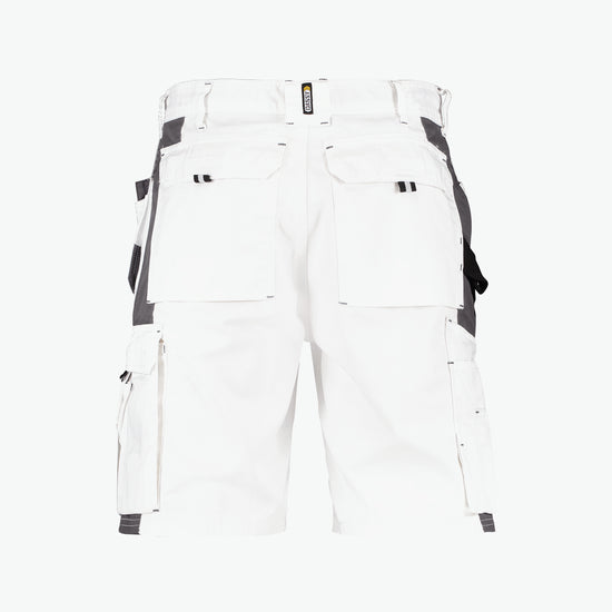 Dassy Monza Tweekleurige holsterzakkenshort - Wit/Cementgrijs Korte Werkbroek Dassy