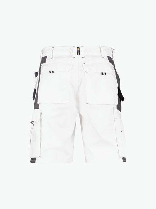 Dassy Monza Tweekleurige holsterzakkenshort - Wit/Cementgrijs Korte Werkbroek Dassy