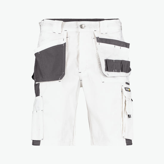Dassy Monza Tweekleurige holsterzakkenshort - Wit/Cementgrijs Korte Werkbroek Dassy