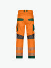 Dassy Odessa Zomer hogezichtbaarheidsbroek met kniezakken - Fluo-Oranje/Flessengroen Werkbroek Hivis Dassy