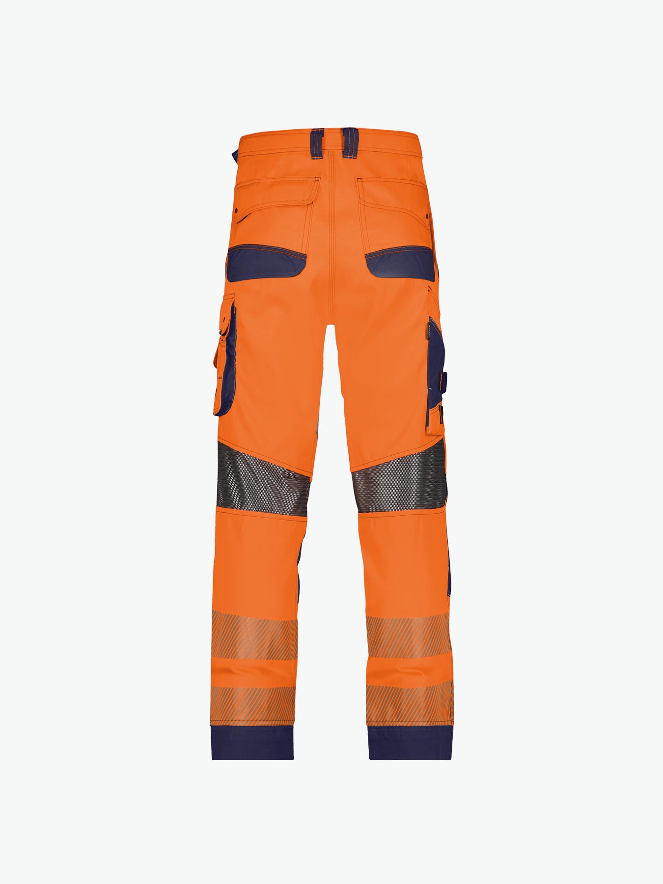 Dassy Odessa Zomer hogezichtbaarheidsbroek met kniezakken - Fluo-Oranje/Marineblauw Werkbroek Hivis Dassy