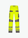Dassy Odessa Zomer hogezichtbaarheidsbroek met kniezakken - Fluogeel/Cementgrijs Werkbroek Hivis Dassy