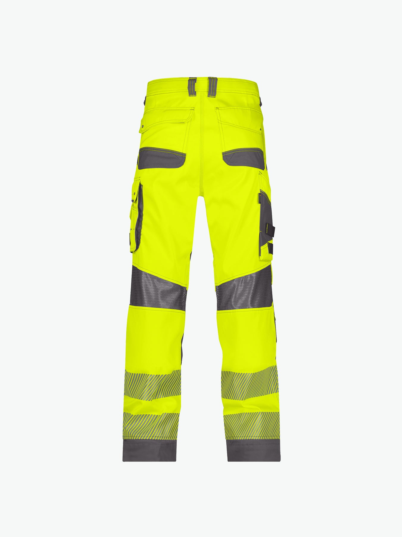 Dassy Odessa Zomer hogezichtbaarheidsbroek met kniezakken - Fluogeel/Cementgrijs Werkbroek Hivis Dassy