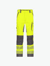 Dassy Odessa Zomer hogezichtbaarheidsbroek met kniezakken - Fluogeel/Cementgrijs Werkbroek Hivis Dassy