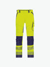 Dassy Odessa Zomer hogezichtbaarheidsbroek met kniezakken - Fluogeel/Marineblauw Werkbroek HiVis Dassy
