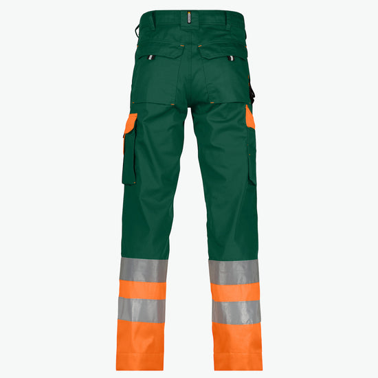 Dassy Omaha Hogezichtbaarheidsbroek - Flessengroen/Fluo-Oranje Werkbroek HiVis Dassy