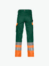 Dassy Omaha Hogezichtbaarheidsbroek - Flessengroen/Fluo-Oranje Werkbroek HiVis Dassy