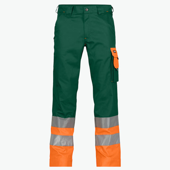 Dassy Omaha Hogezichtbaarheidsbroek - Flessengroen/Fluo-Oranje Werkbroek HiVis Dassy