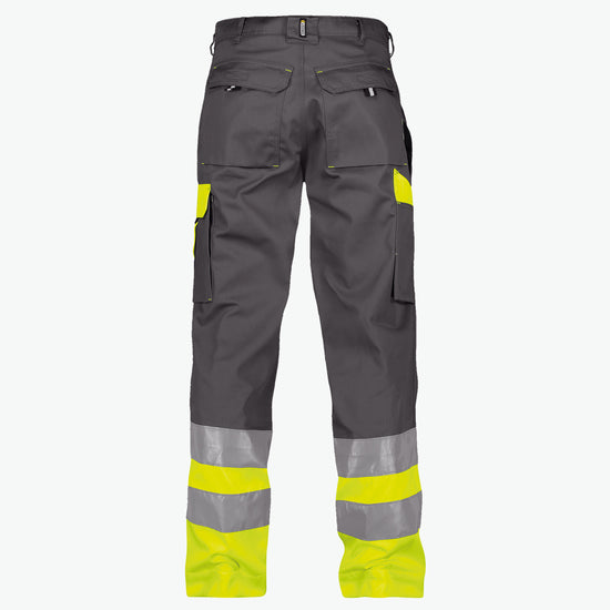Dassy Omaha Hogezichtbaarheidsbroek - Cementgrijs/Fluogeel Werkbroek HiVis Dassy