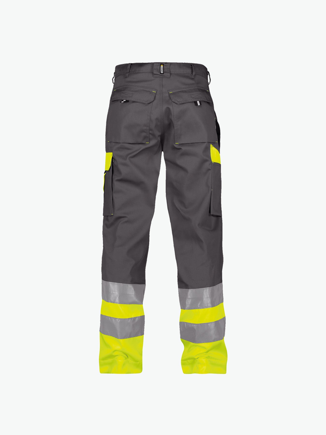 Dassy Omaha Hogezichtbaarheidsbroek - Cementgrijs/Fluogeel Werkbroek HiVis Dassy