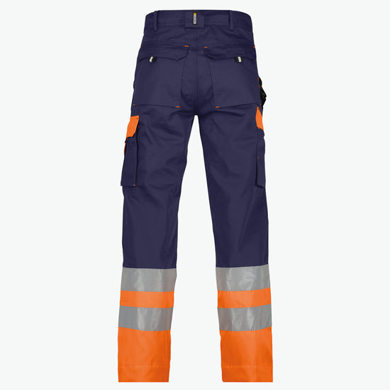 Dassy Omaha Hogezichtbaarheidsbroek - Marineblauw/Fluo-Oranje Werkbroek HiVis Dassy