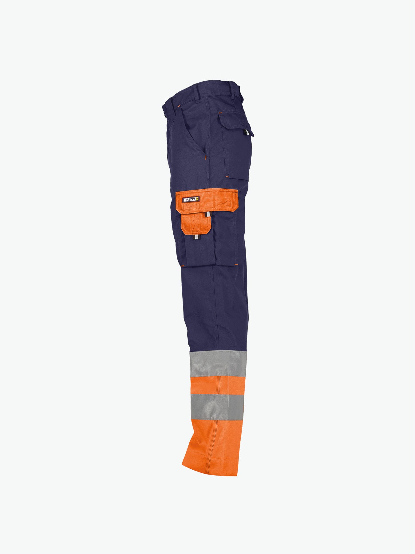 Dassy Omaha Hogezichtbaarheidsbroek - Marineblauw/Fluo-Oranje Werkbroek HiVis Dassy