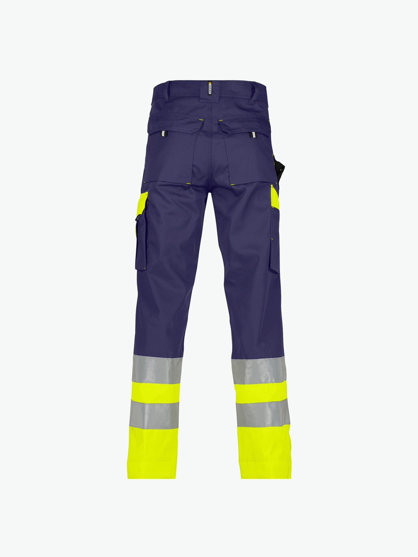 Dassy Omaha Hogezichtbaarheidsbroek - Marineblauw/Fluogeel Werkbroek Hivis Dassy