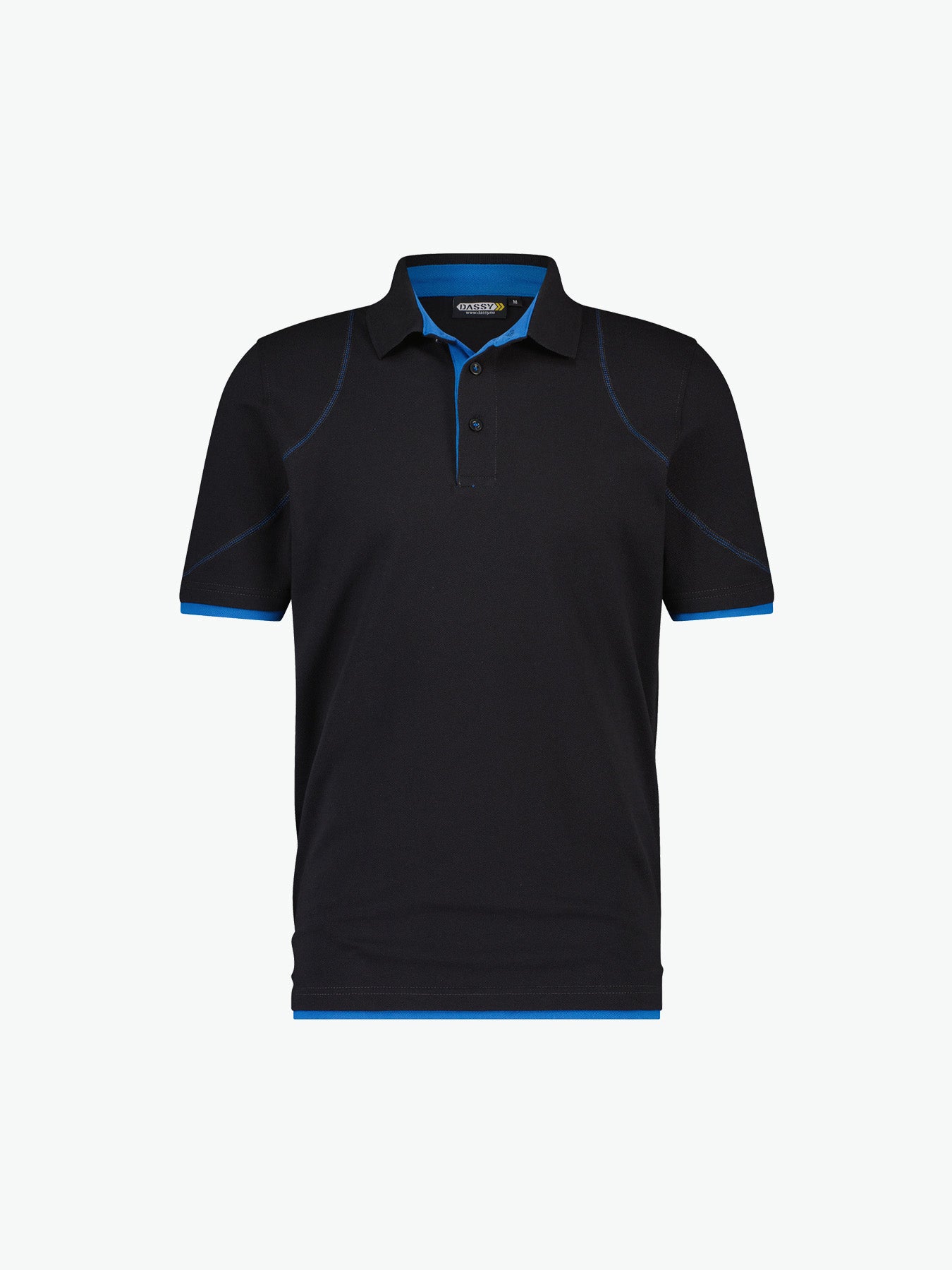 Dassy Orbital Polo - Zwart/Azuurblauw Werkpolo Dassy
