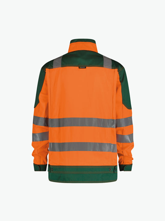 Dassy Orlando Hoge zichtbaarheidsvest - Fluo-Oranje/Flessengroen Werkjas Hivis Dassy
