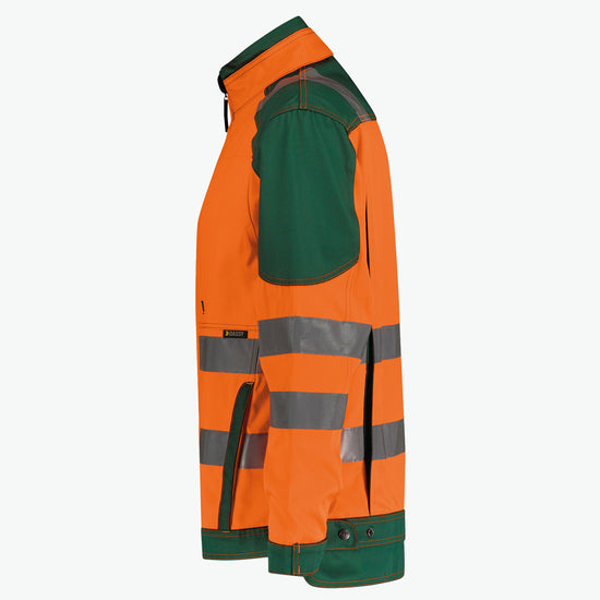 Dassy Orlando Hoge zichtbaarheidsvest - Fluo-Oranje/Flessengroen Werkjas Hivis Dassy