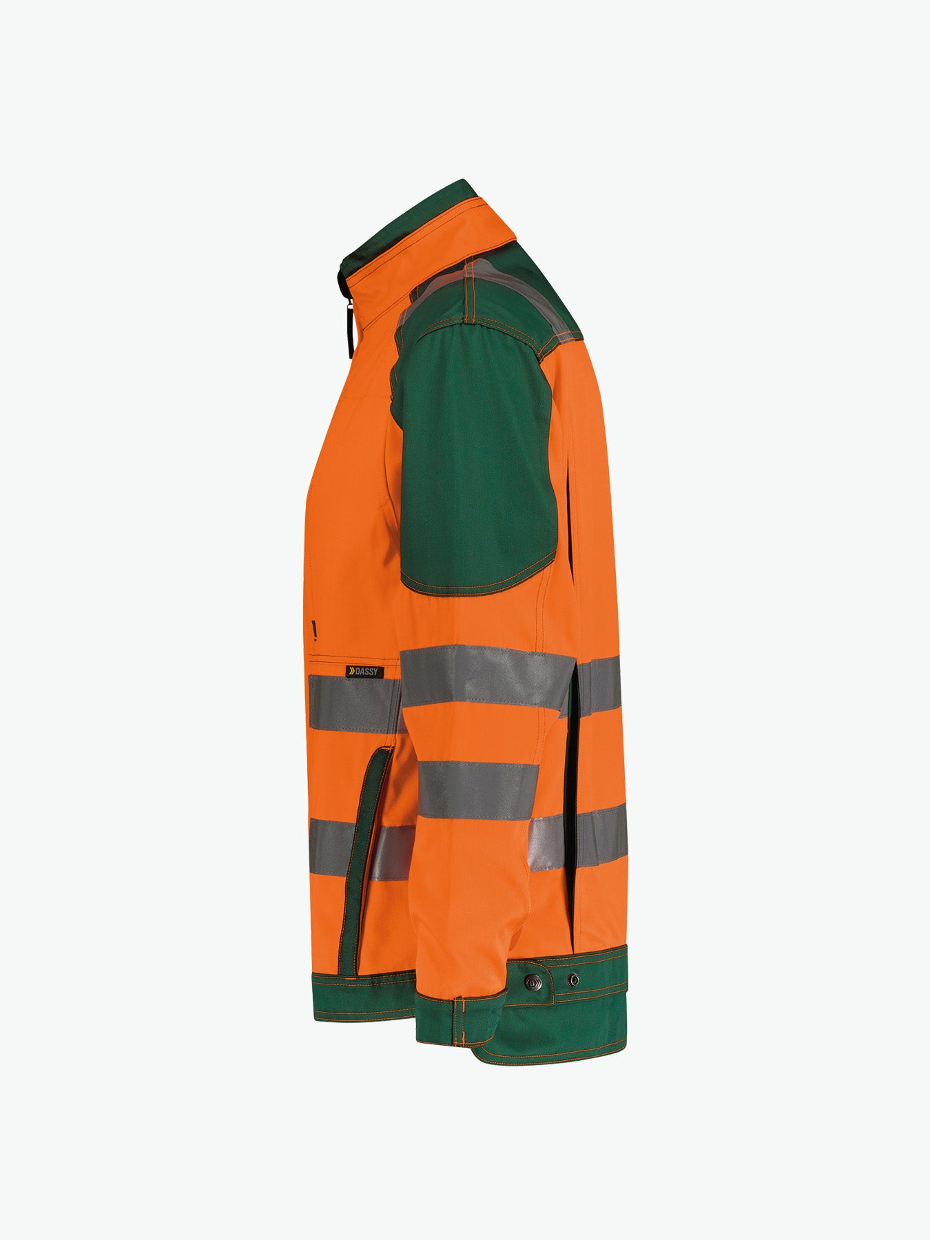 Dassy Orlando Hoge zichtbaarheidsvest - Fluo-Oranje/Flessengroen Werkjas Hivis Dassy