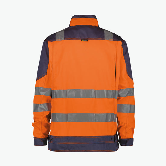 Dassy Orlando Hoge zichtbaarheidsvest - Fluo-Oranje/Marineblauw Werkjas Hivis Dassy