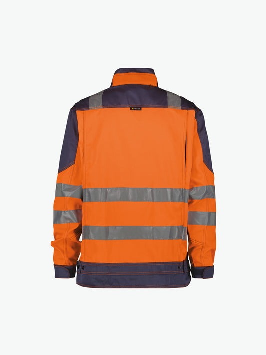 Dassy Orlando Hoge zichtbaarheidsvest - Fluo-Oranje/Marineblauw Werkjas Hivis Dassy