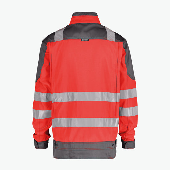 Dassy Orlando Hoge zichtbaarheidsvest - Fluorood/Cementgrijs Werkvest HiVis Dassy