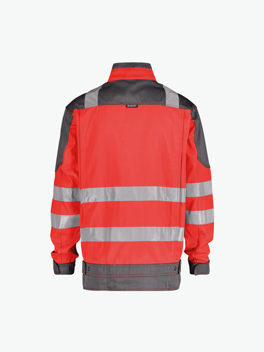 Dassy Orlando Hoge zichtbaarheidsvest - Fluorood/Cementgrijs Werkvest HiVis Dassy