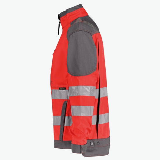 Dassy Orlando Hoge zichtbaarheidsvest - Fluorood/Cementgrijs Werkvest HiVis Dassy